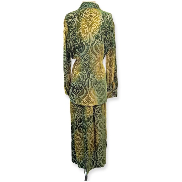 Vintage 1990s Velvet On Silk Maxi Skirt and Blouse, - Picture 5 of 16